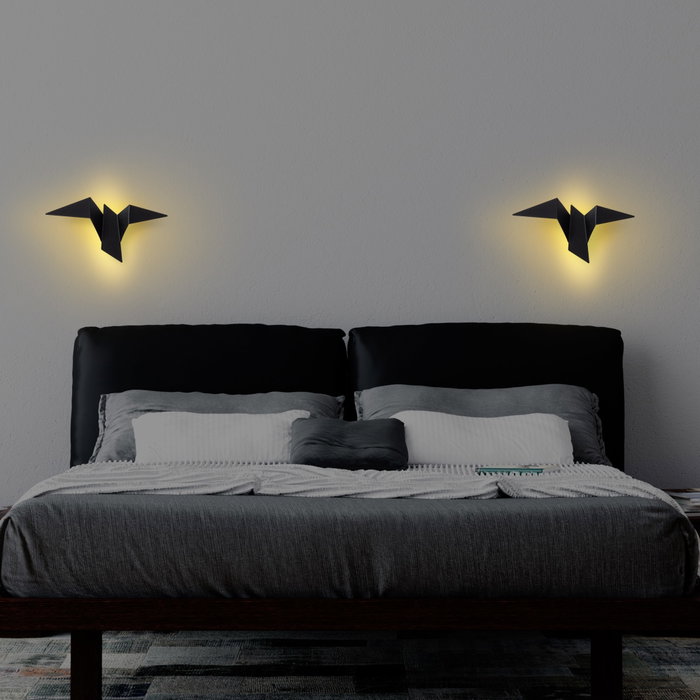Opviq Lámpara de pared de metal negra con LED 1W Opviq Lámpara de pared de metal negra con LED 1W